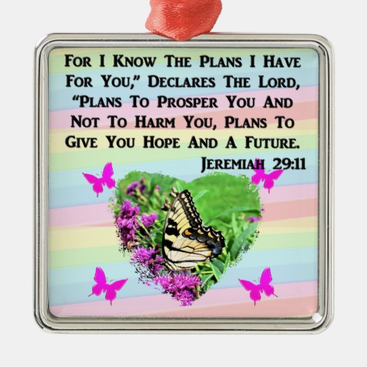  BUTTERFLY JEREMIAH 29:11 METALEN ORNAMENT (Voorkant)