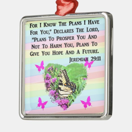  BUTTERFLY JEREMIAH 29:11 METALEN ORNAMENT (Links)