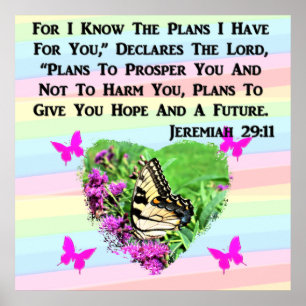  BUTTERFLY JEREMIAH 29:11 POSTER