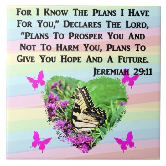  BUTTERFLY JEREMIAH 29:11 TEGELTJE (Voorkant)