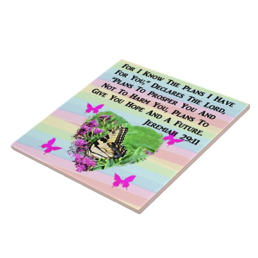  BUTTERFLY JEREMIAH 29:11 TEGELTJE (Zijkant)