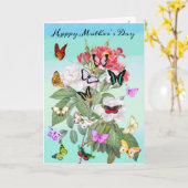 Butterfly Joy Moederdag Kaart (Gele Bloem)