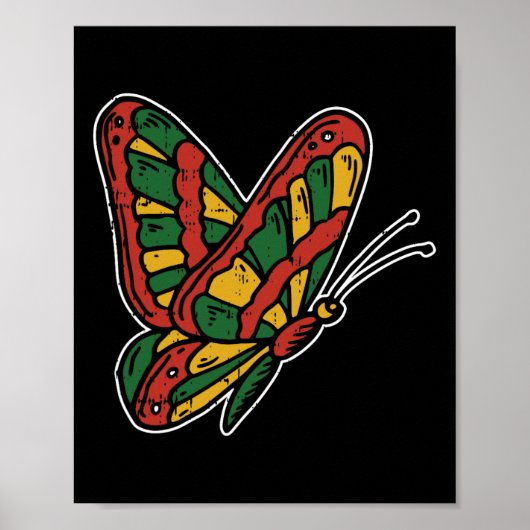 Butterfly Juneteenth Blm Black Geschiedenis Afrika Poster (Voorkant)