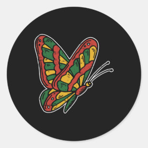 Butterfly Juneteenth Blm Black Geschiedenis Afrika Ronde Sticker