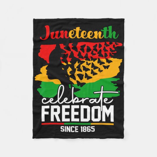 Butterfly Juneteenth Shirt African Pride Afro Blac Fleece Deken (Voorkant)