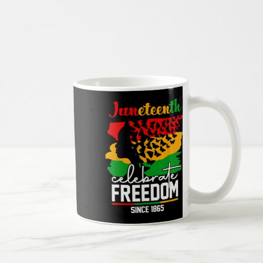 Butterfly Juneteenth Shirt African Pride Afro Blac Koffiemok (Rechts)