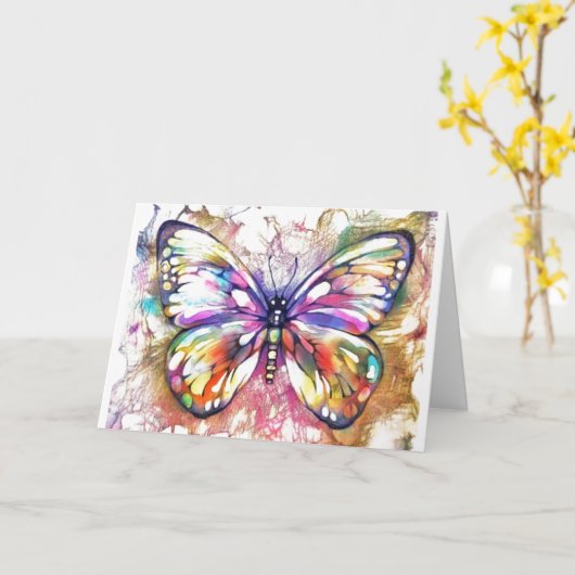 Butterfly Kaart (Gele Bloem)