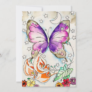 Butterfly-kaart Feestdagenkaart