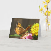 Butterfly-kaart Kaart (Gele Bloem)