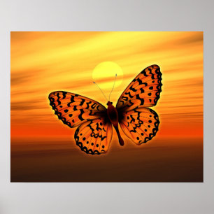 Butterfly-kaart Poster