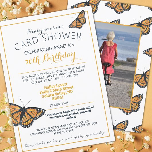 Butterfly Kaart Shower Birthday Fotouitnodiging
