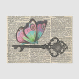 Butterfly Key  krant Decoupage Tissuepapier