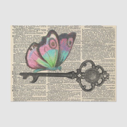 Butterfly Key  krant Decoupage Tissuepapier (Voorkant)