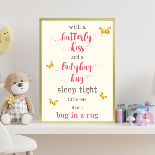 Butterfly Kiss & Ladybug Hug Nursery Poem Poster