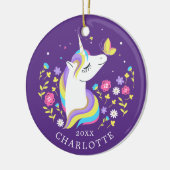 Butterfly Kiss Unicorn kerstversiering Keramisch Ornament (Links)