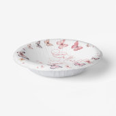 Butterfly Kisses and Baby Wishes Pink Baby shower Papieren Kommen (Gebogen)