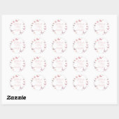 Butterfly Kisses and Baby Wishes Pink Baby shower Ronde Sticker (Vel)