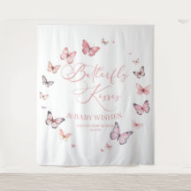 Butterfly Kisses and Baby Wishes Pink Baby shower