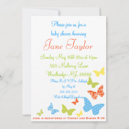 Butterfly Kisses Baby Douche Uitnodigingen