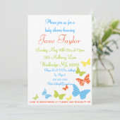 Butterfly Kisses Baby Douche Uitnodigingen (Staand voorkant)