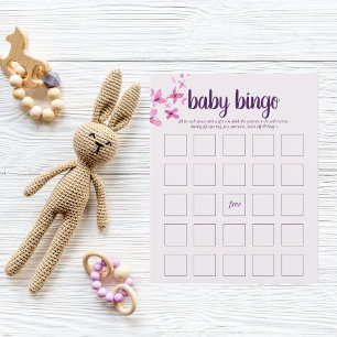 Butterfly Kisses Baby shower Bingo spel   Roze