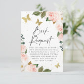 Butterfly Kisses Baby shower Book Request Insert Kaart (Staand voorkant)