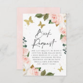 Butterfly Kisses Baby shower Book Request Insert Kaart (Voorkant / Achterkant)