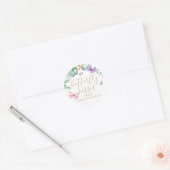 Butterfly Kisses Baby shower Hartelijk dank Ronde Sticker (Envelop)