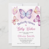 Butterfly Kisses Baby shower Invitation Kaart (Voorkant)