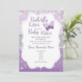 Butterfly Kisses Baby shower Invitation Kaart (Staand voorkant)