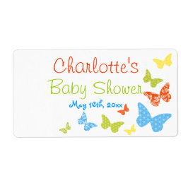 Butterfly Kisses Baby shower Waterflesetiketten Etiket