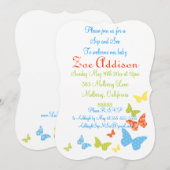 Butterfly Kisses Baby Sip and See Kaart (Voorkant / Achterkant)