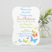 Butterfly Kisses Baby Sip and See Kaart (Staand voorkant)