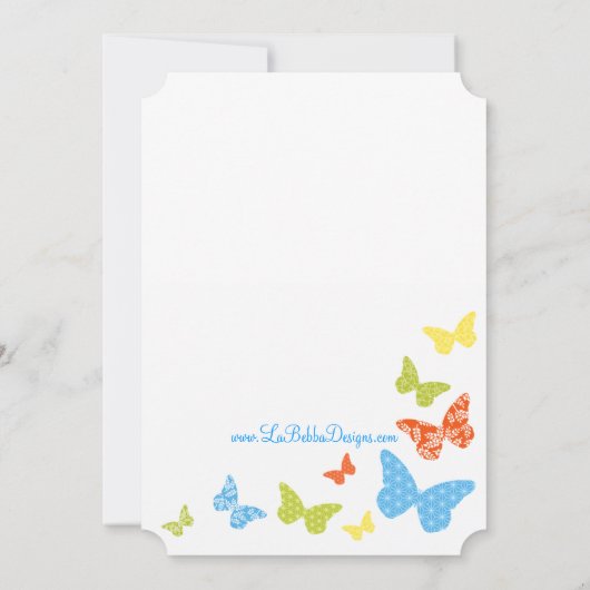 Butterfly Kisses Baby Sprinkle Kaart (Achterkant)