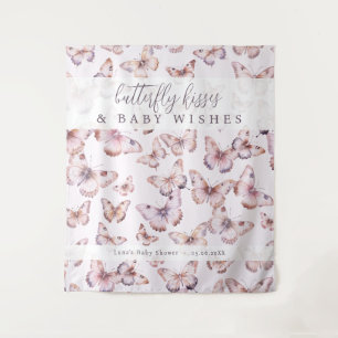 Butterfly Kisses & Baby Wensen Douche Achtergrond Wandkleed