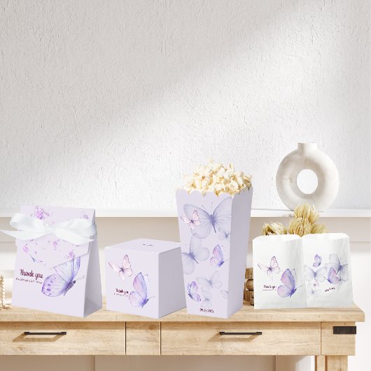 Butterfly Kisses & Baby Wensen Douche | Paars Bedankdoosjes