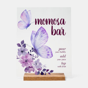 Butterfly Kisses & Baby Wensen   Momosa Bar Paarse Acryl Bord