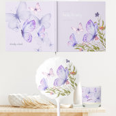 Butterfly Kisses + Baby wensen | Paarse vlinder Gastenboek