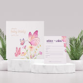 Butterfly Kisses + Baby wensen | roze vlinder Gastenboek