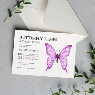 Butterfly Kisses Baby wenst minimale meisjesdouche Kaart
