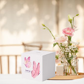 Butterfly Kisses & Baby Wishes Baby shower | Roze Bedankdoosjes