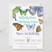 Butterfly Kisses Birthday Party Kaart (Voorkant)