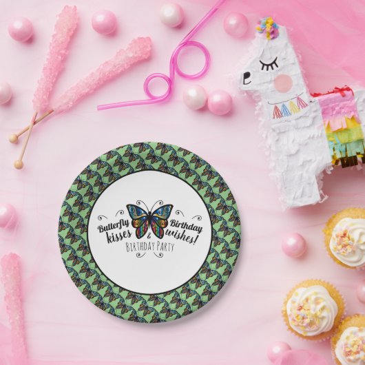 Butterfly Kisses Birthday Party Paper Bord (Feest)