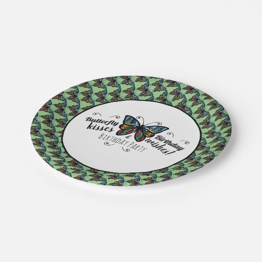 Butterfly Kisses Birthday Party Paper Bord (Gekanteld)