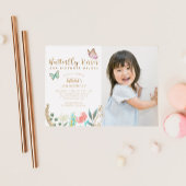 Butterfly Kisses Birthday wil Foto Party Kaart