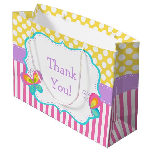 Butterfly Kisses & Birthday Wishes Party Dank u Groot Cadeauzakje (Achterkant Gekanteld)