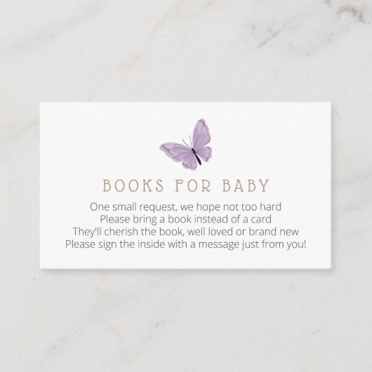 Butterfly Kisses Books for Baby Enclosure Card Informatiekaartje (Voorkant)
