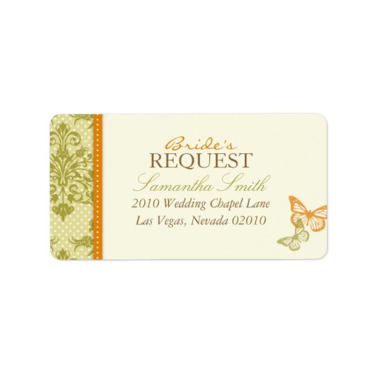 Butterfly Kisses Charmant Adres Label (Voorkant)