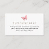 Butterfly Kisses Custom Text Enclosure Card Informatiekaartje (Voorkant)