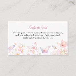 Butterfly Kisses Custom Text Enclosure Card Informatiekaartje
